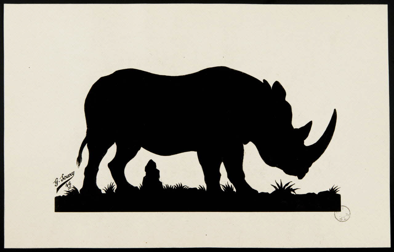 Gustave Soury dessin Silhouette de rhinocéros 1946 1967.116.295 Photo