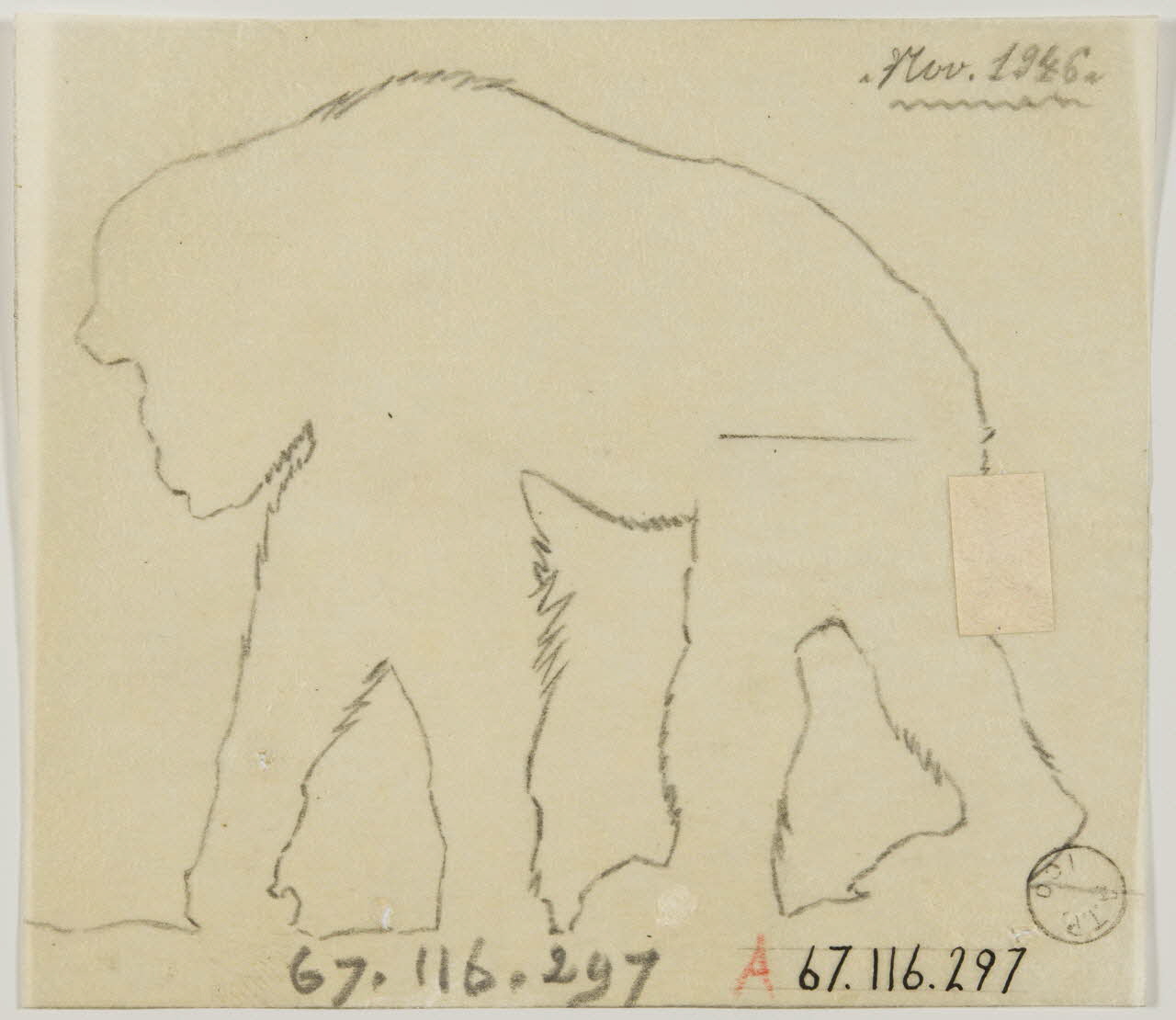 Gustave Soury dessin Silhouette de gorille 1946 1967.116.297 Photo