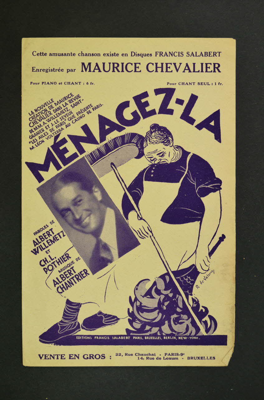 Albert Willemetz ; Albert Chantrier ; Charles-Louis Pothier ; Maurice Chevalier ; Francis F. Salabert chanson petit format Île-de-France, France 1927 1965.175.40 Photo Mucem