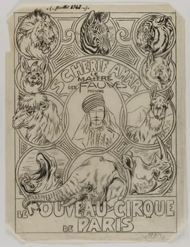 Gustave Soury dessin Schérif Amar le maître des fauves 1942 1967.116.359 Photo (c) Mucem