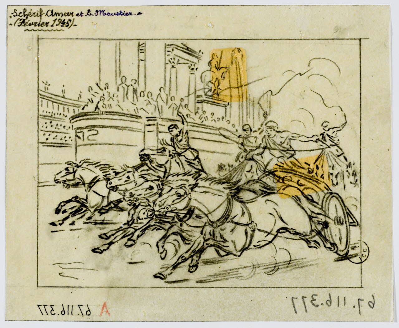 Gustave Soury dessin Jeux du cirque : course de chars 1945 1967.116.377 Photo