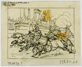 Gustave Soury dessin Jeux du cirque : course de chars 1945 1967.116.377 Photo