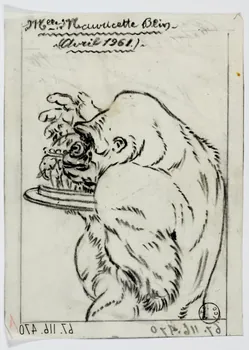 Gustave Soury dessin Mlle Mauricette Blin - Orang Outang 1961 1967.116.470  Photo