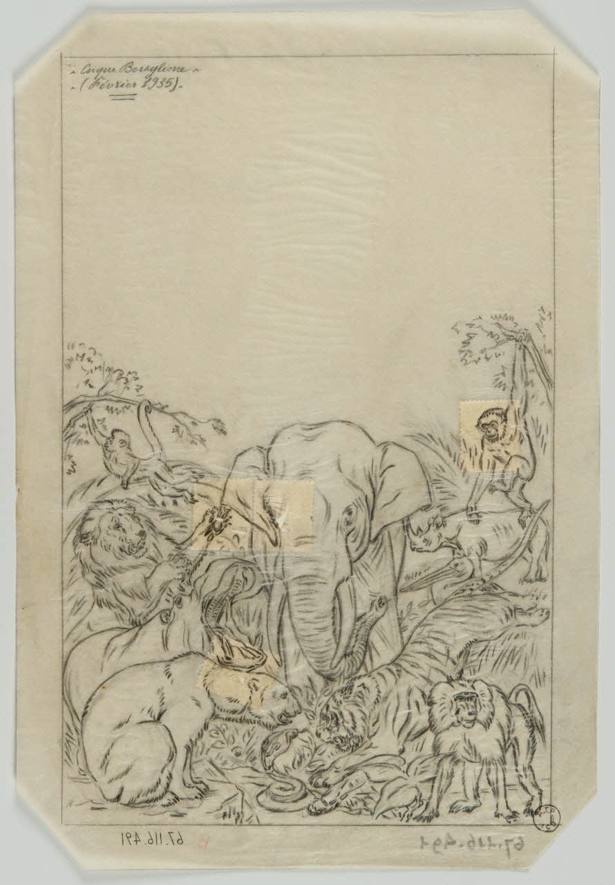 Gustave Soury dessin Projet d'affiche pour le cirque Bouglione 1935 1967.116.491 Photo