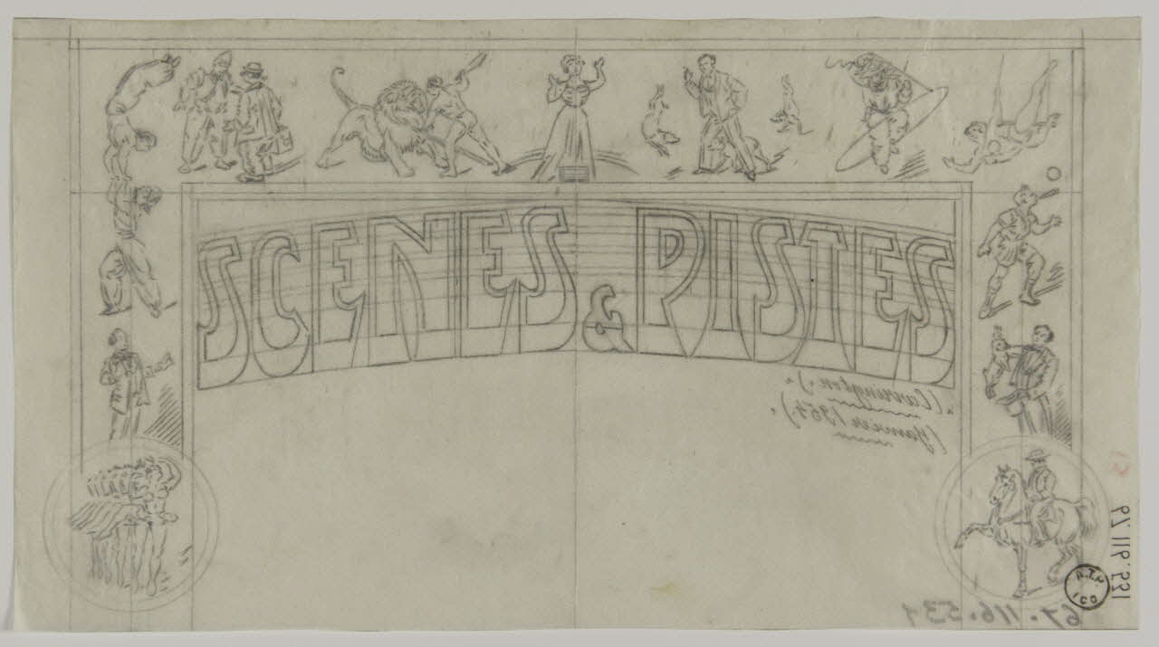 Gustave Soury dessin Projet de programme de cirque 1954 1967.116.531 Photo