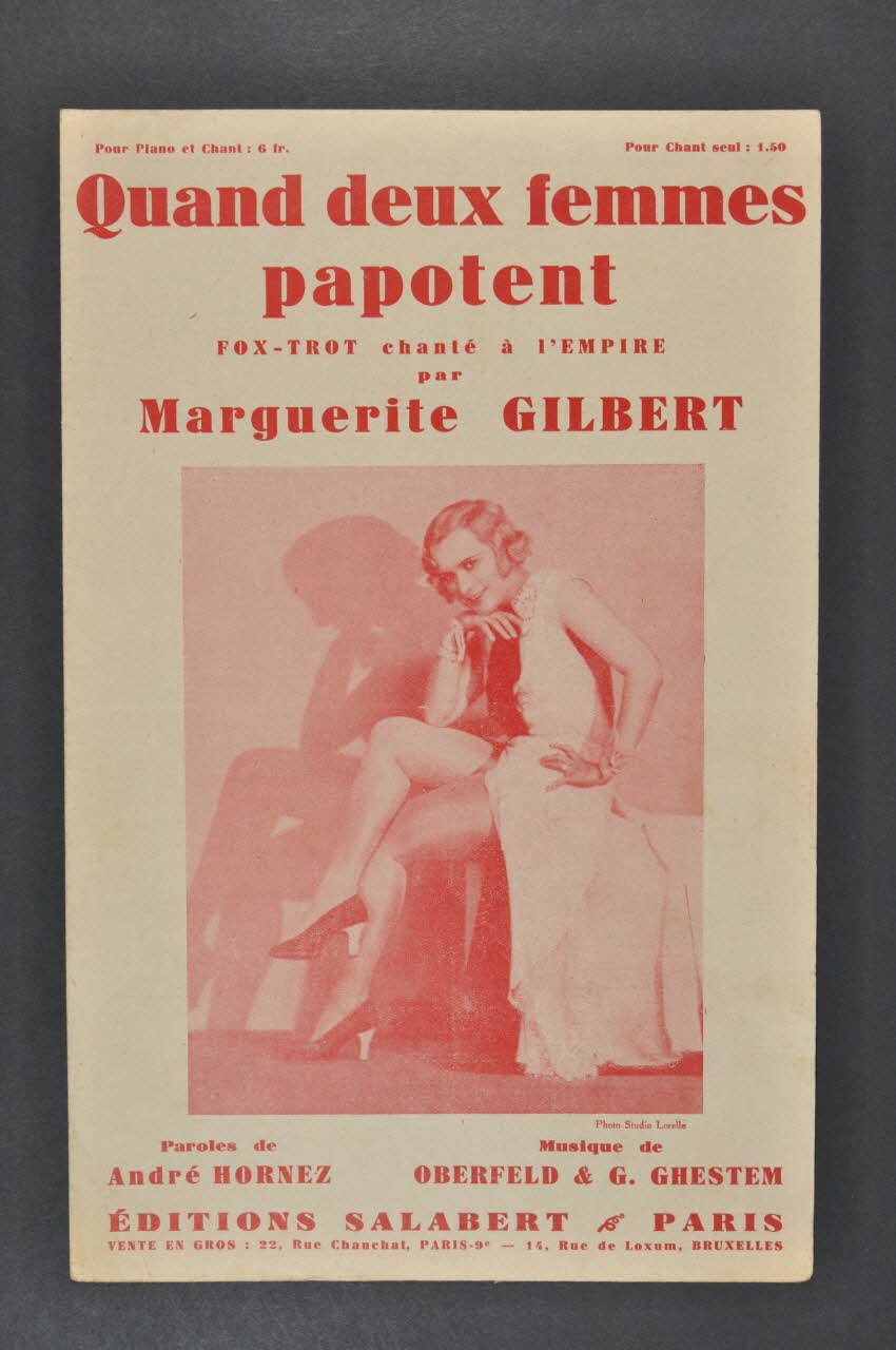 Georges Ghestem ; C. Oberfeld ; André Hornez ; Marguerite Gilbert ; Francis F. Salabert chanson petit format Île-de-France, France 1932 1966.190.107 Photo Mucem