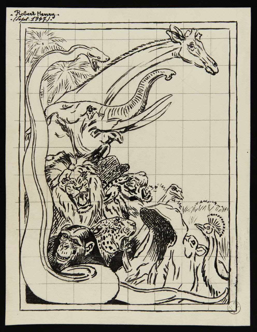 Gustave Soury dessin double face Animaux sauvages 1947 1967.116.646 Photo