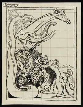 Gustave Soury dessin double face Animaux sauvages 1947 1967.116.646 Photo
