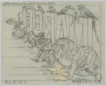 Gustave Soury partie d'un ensemble de dessins Animaux entourant les lettres d'un prénom 1954 1967.116.674 Photo