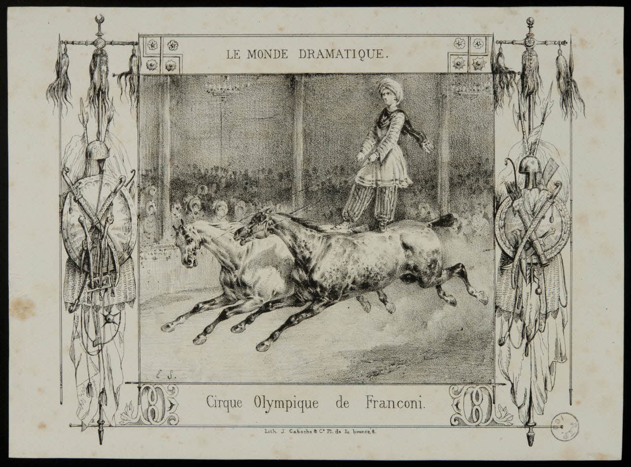 estampe LE MONDE DRAMATIQUE.  Cirque Olympique de Franconi. 1967.116.7.2 Photo
