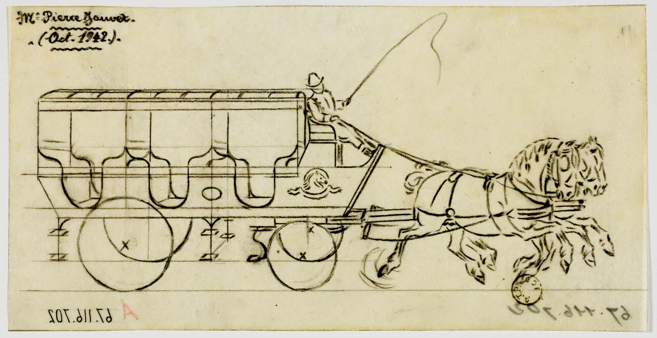 Gustave Soury dessin Omnibus à cheval 1942 1967.116.702 Photo