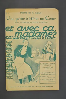Pierre Chagnon ; Fred Pearly ; Max Eddy ; Francis F. Salabert chanson petit format Île-de-France, France 1926 1965.175.5 Photo Mucem
