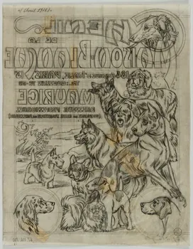 Gustave Soury dessin Projet de publicité pour le chenil de la Maison Blanche 1931 1967.116.710 Photo