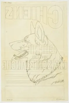 Gustave Soury dessin Projet d'affiche pour le chenil de la Maison Blanche 1144 1967.116.717 Photo