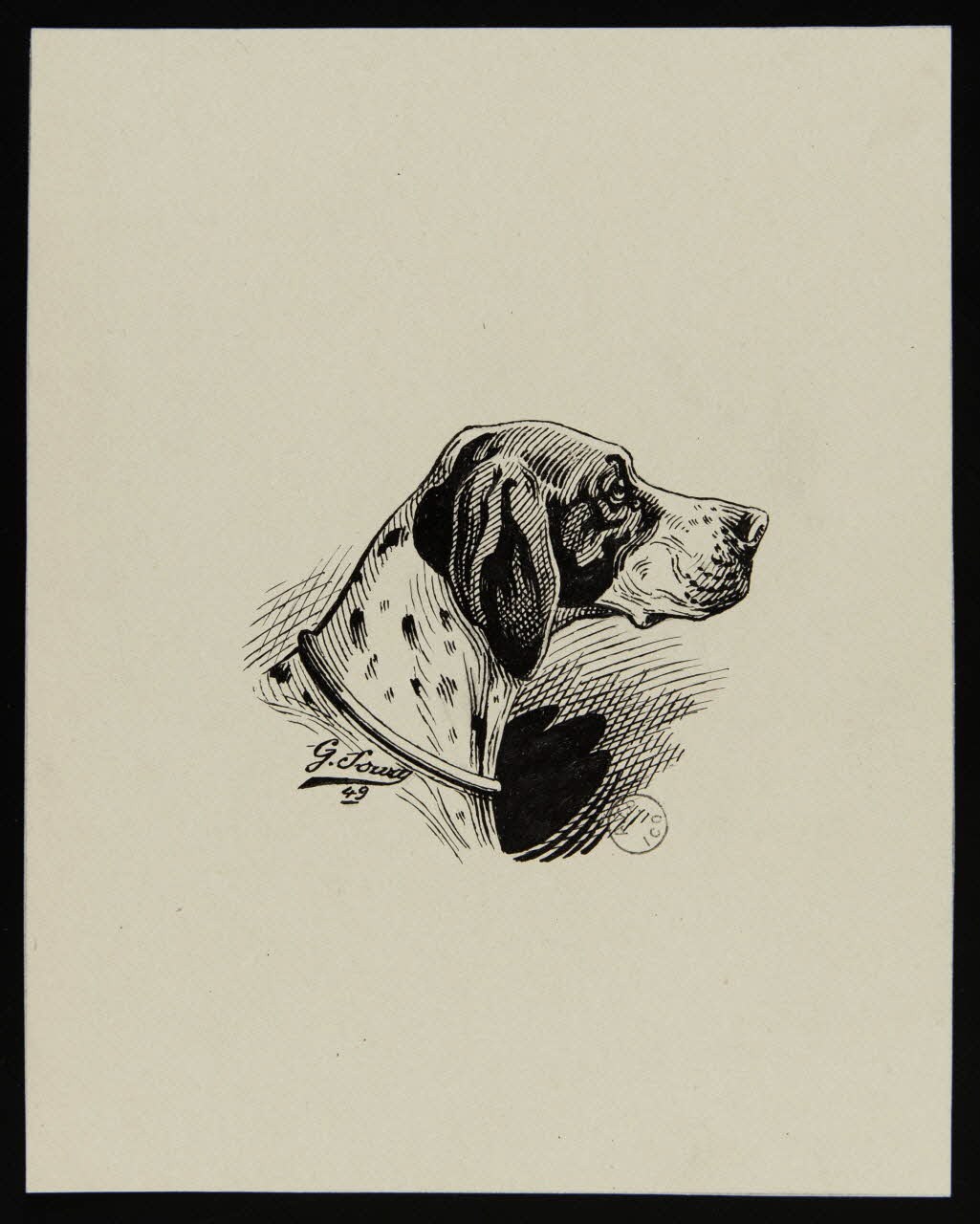 Gustave Soury dessin Têtes de chien 1949 1967.116.722 Photo