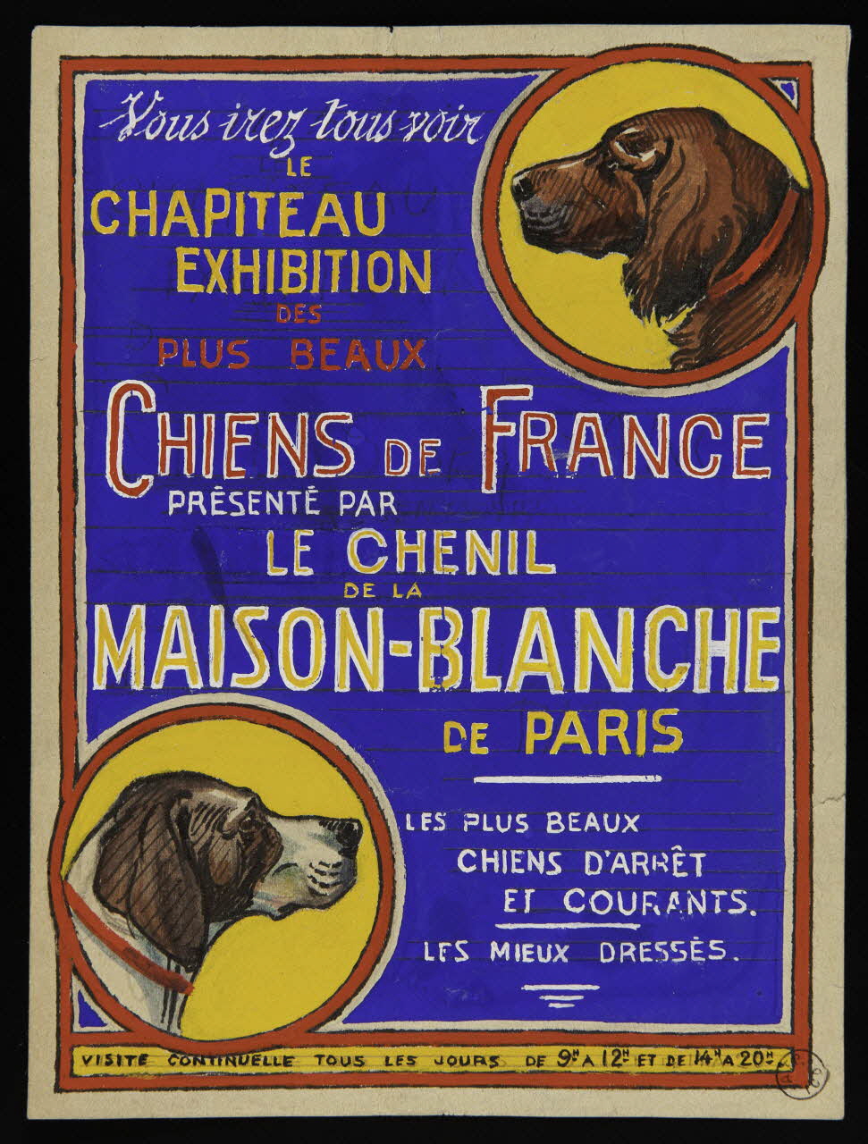 Gustave Soury dessin Projet d'affiche pour le chenil de la Maison-Blanche 1947-1951 1967.116.724 Photo