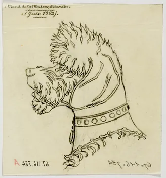 Gustave Soury dessin Tête de caniche 1952 1967.116.734  Photo