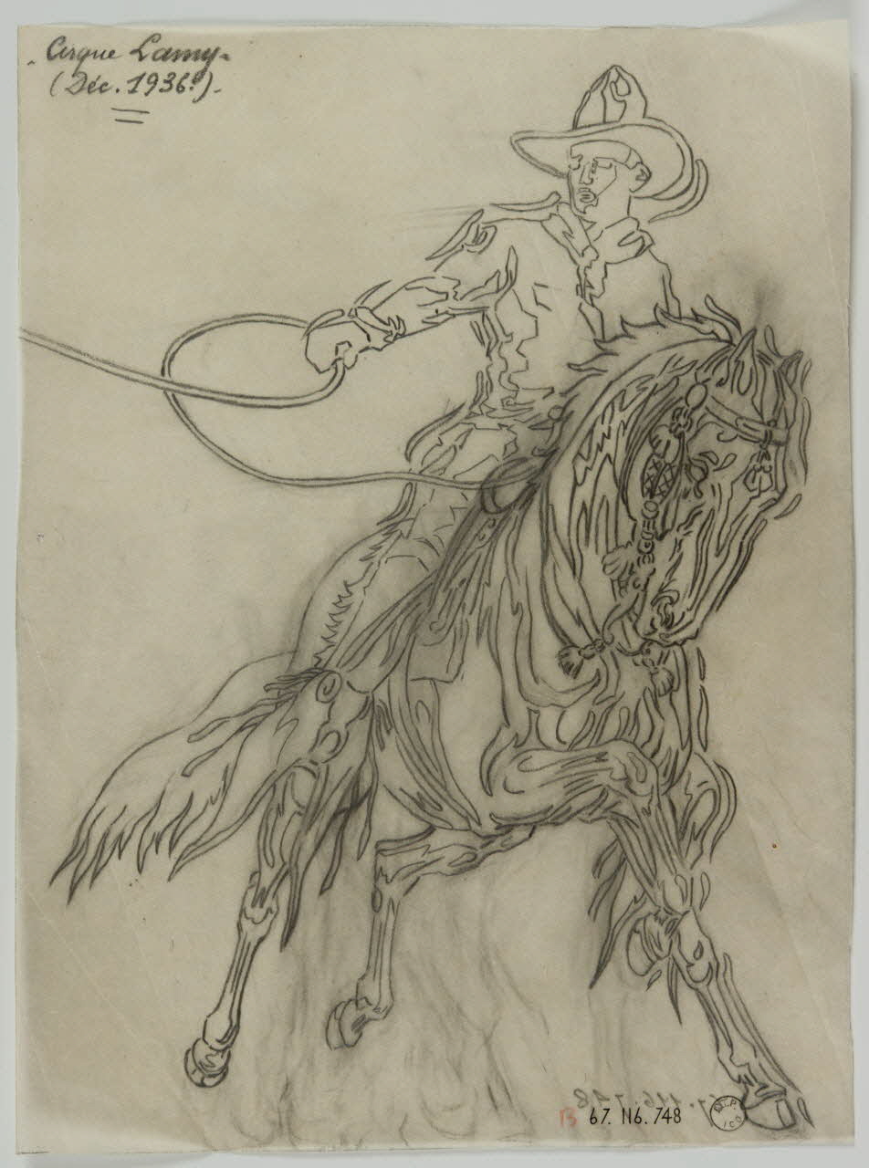 Gustave Soury dessin Cow-boy 1936 1967.116.748 Photo