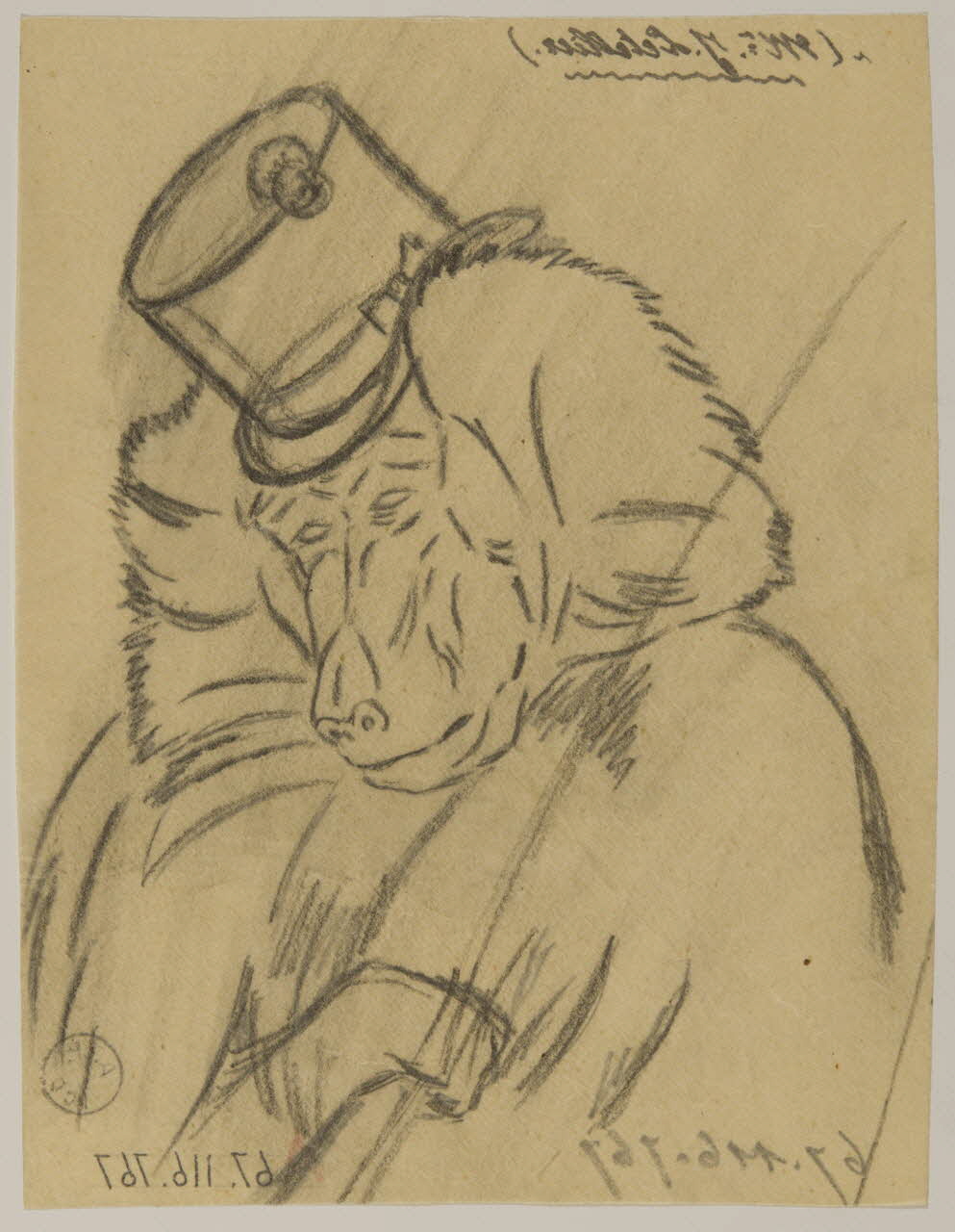 Gustave Soury dessin Cynocéphale déguisé 1966 1967.116.767 Photo