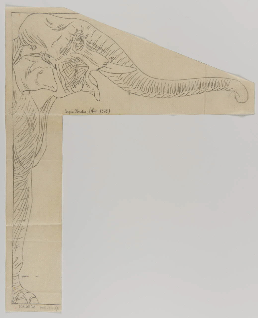 Gustave Soury dessin Eléphant 1929 1967.116.804 Photo