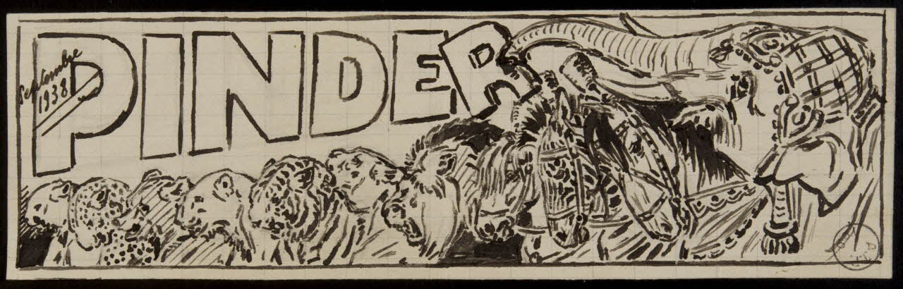 Gustave Soury dessin Projet d'affiche pour le cirque Pinder 1938 1967.116.807 Photo (c) Mucem