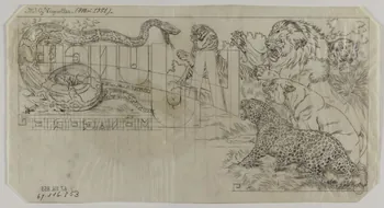 Gustave Soury dessin Projet d'affiche (?) pour la Jungle Ménagerie 1951 1967.116.853 Photo