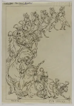 Gustave Soury dessin Projet d'affiche (?) : chevaux et poney de cirque 1949 1967.116.859  Photo