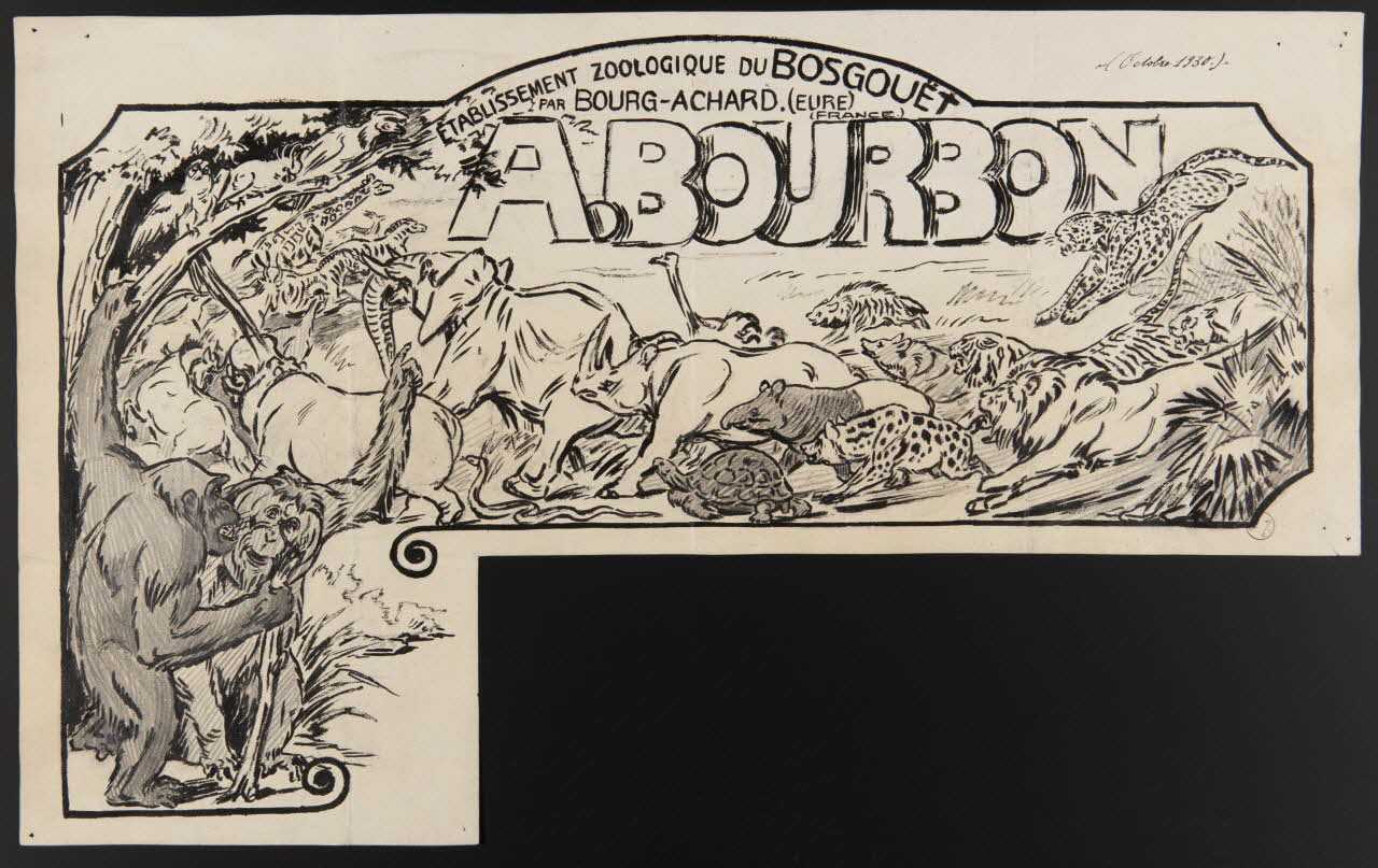 Gustave Soury dessin Projet de publicité pour un parc zoologique 1930 1967.116.865 Photo
