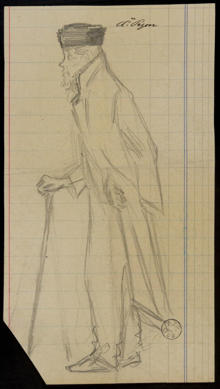 Gustave Soury ensemble (2) dessin double face An. Pezon 1966 1967.116.910 Photo