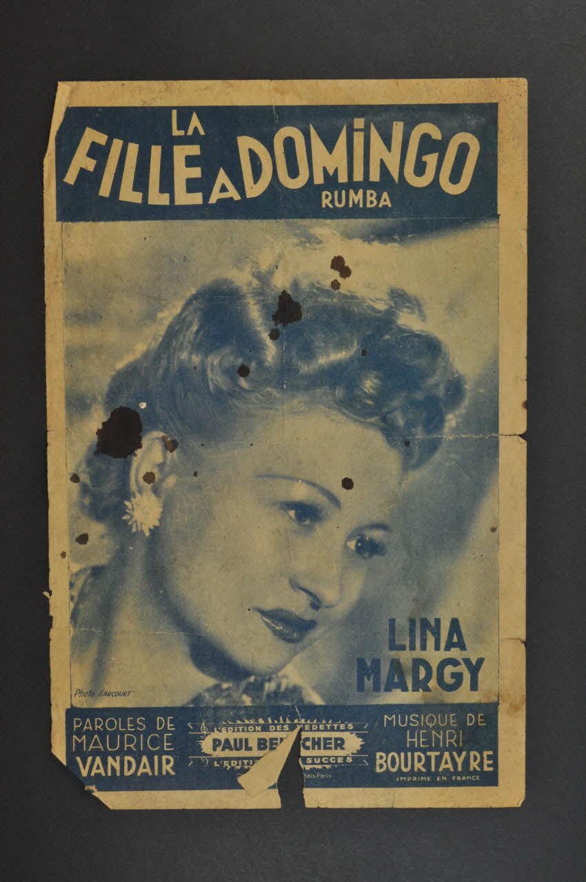 Maurice Vandair ; Henri Bourtayre ; Paul Beuscher ; Lina Margy chanson petit format Île-de-France, France 1945 1966.190.122 Photo Mucem