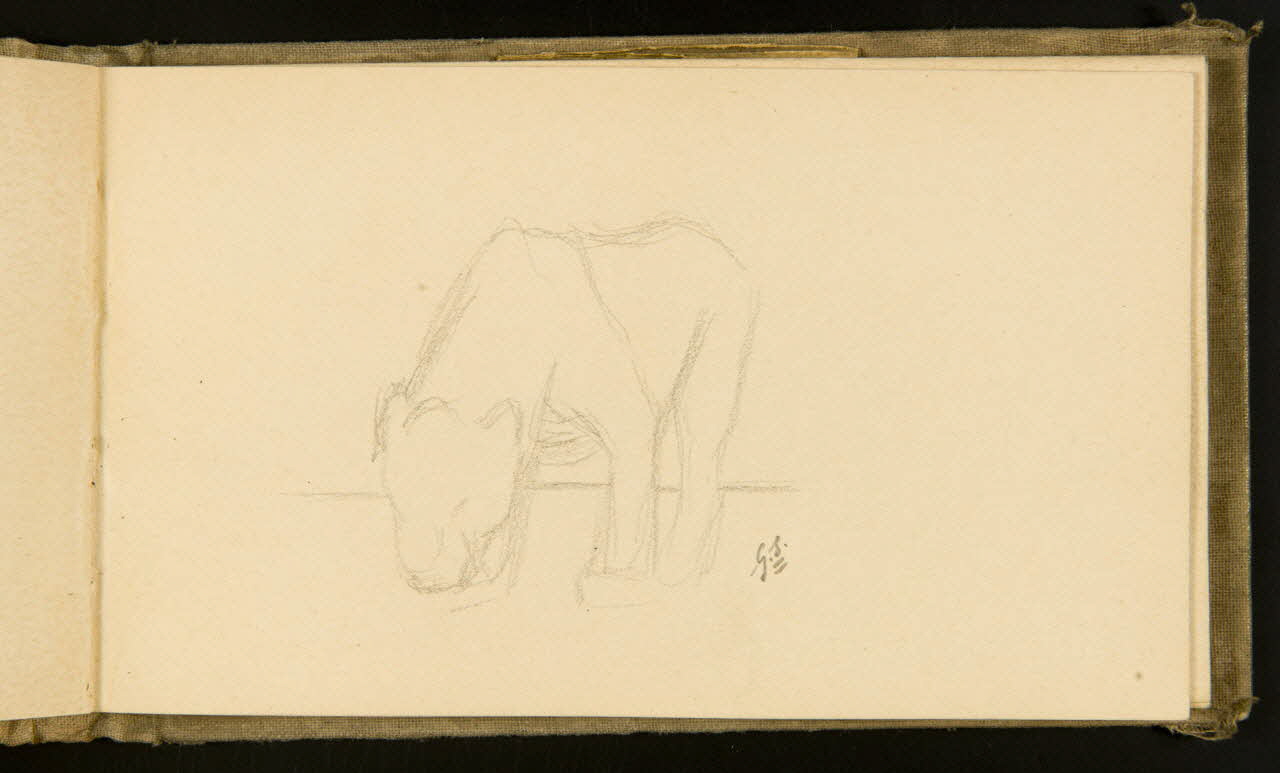 Gustave Soury carnet de dessins Lionne buvant 1903 1967.116.915.24 Photo