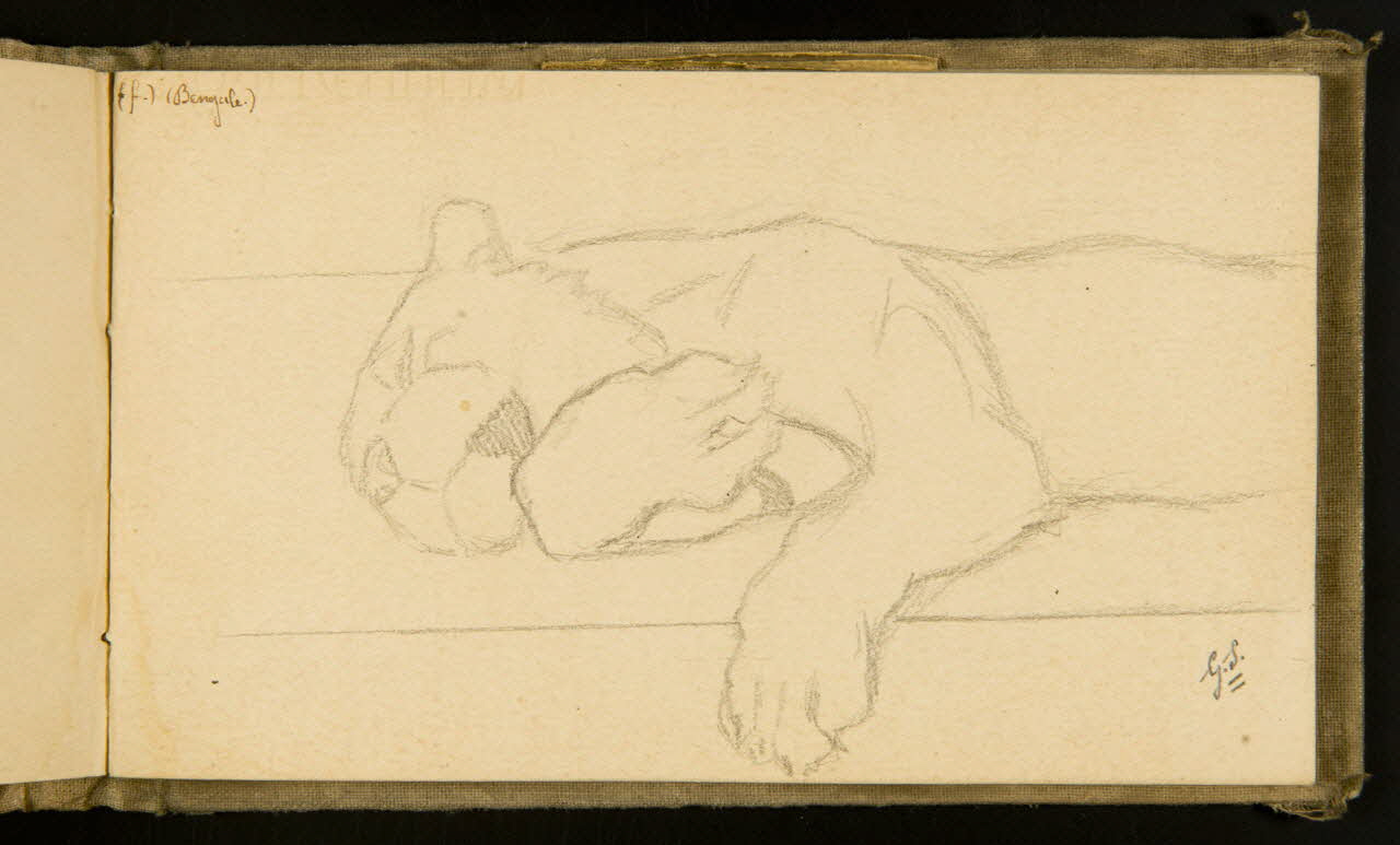 Gustave Soury carnet de dessins Félin couché 1903 1967.116.915.27 Photo
