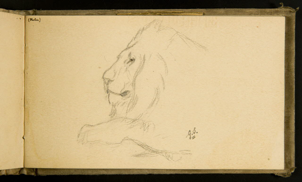 Gustave Soury carnet de dessins Lion couché 1903 1967.116.915.28 Photo