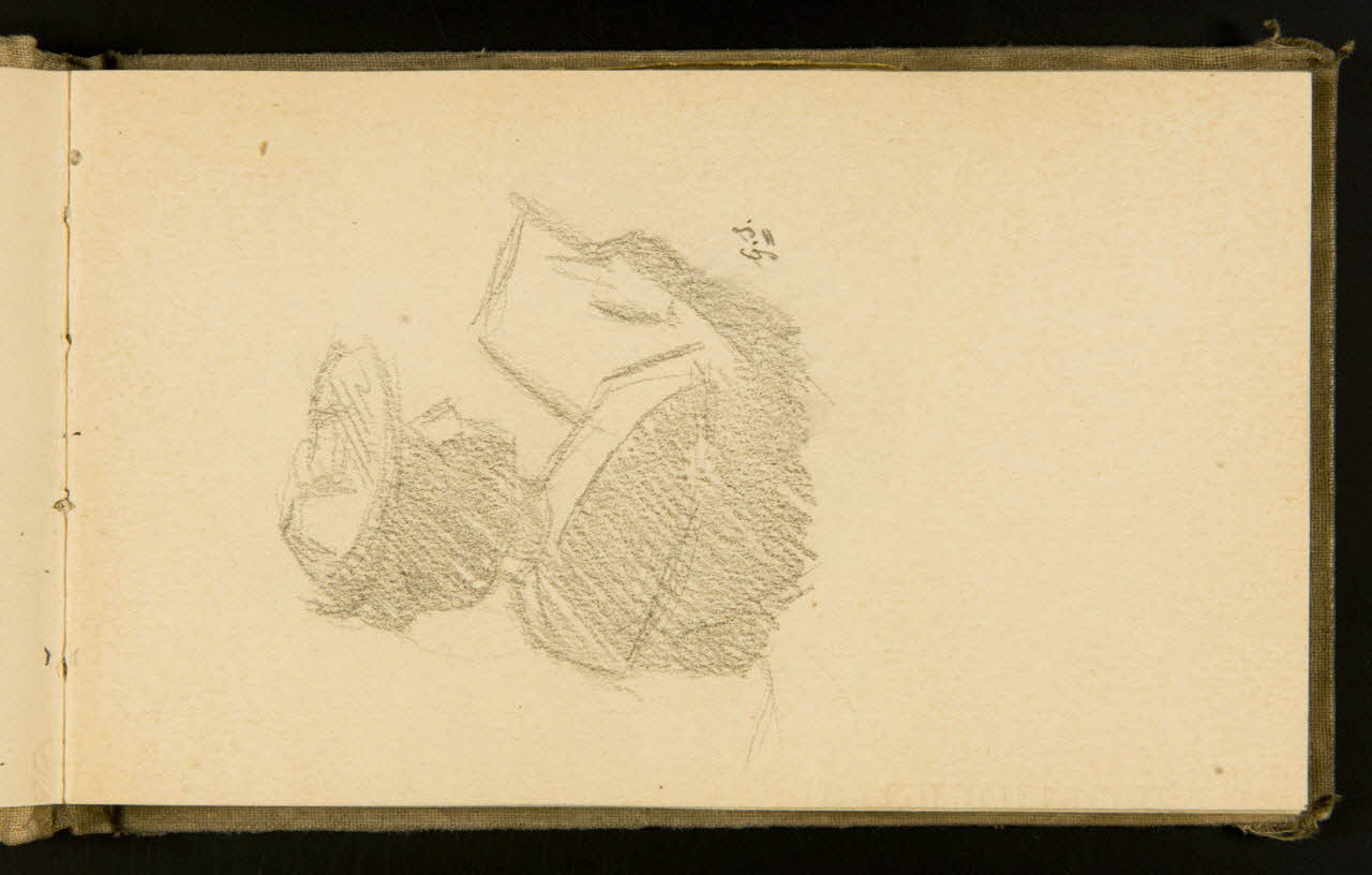 Gustave Soury carnet de dessins Femme en buste, vue de trois-quarts, lisant 1903 1967.116.915.3 Photo