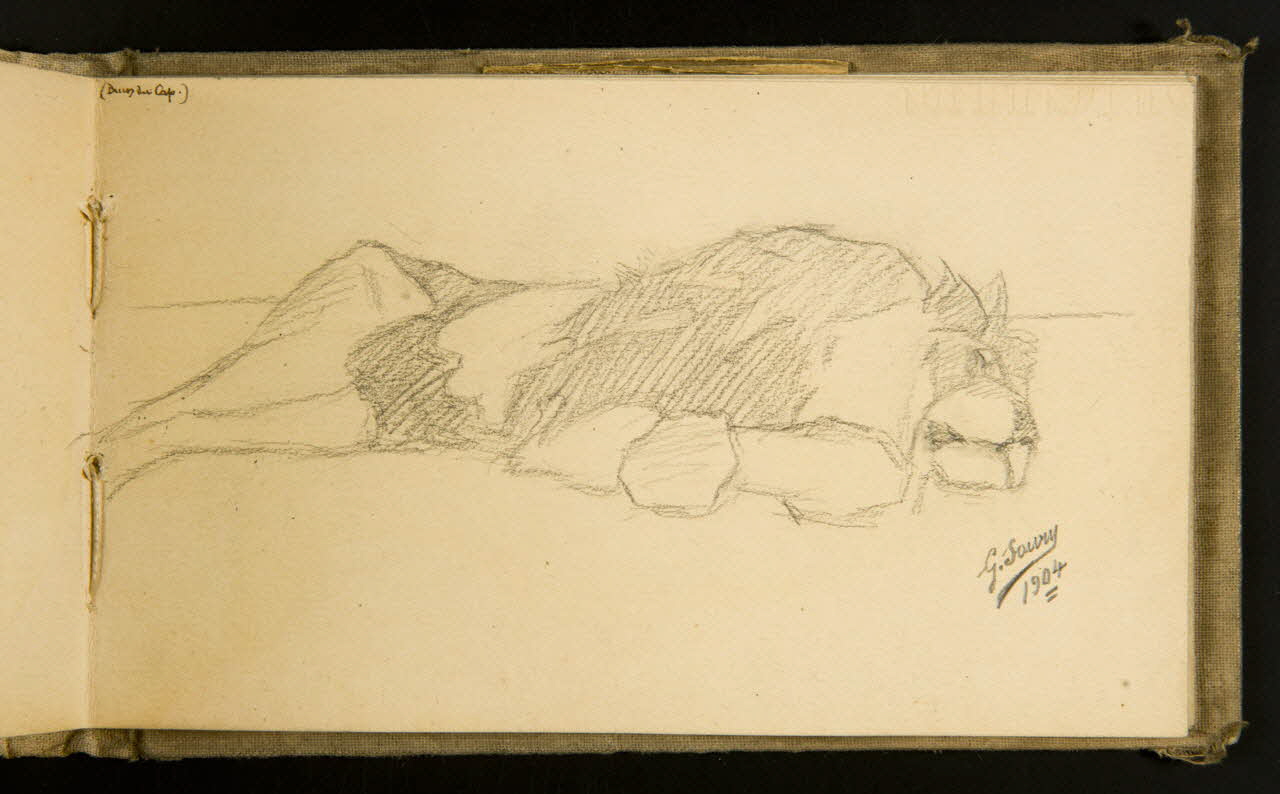 Gustave Soury carnet de dessins Lion couché 1904 1967.116.915.31 Photo