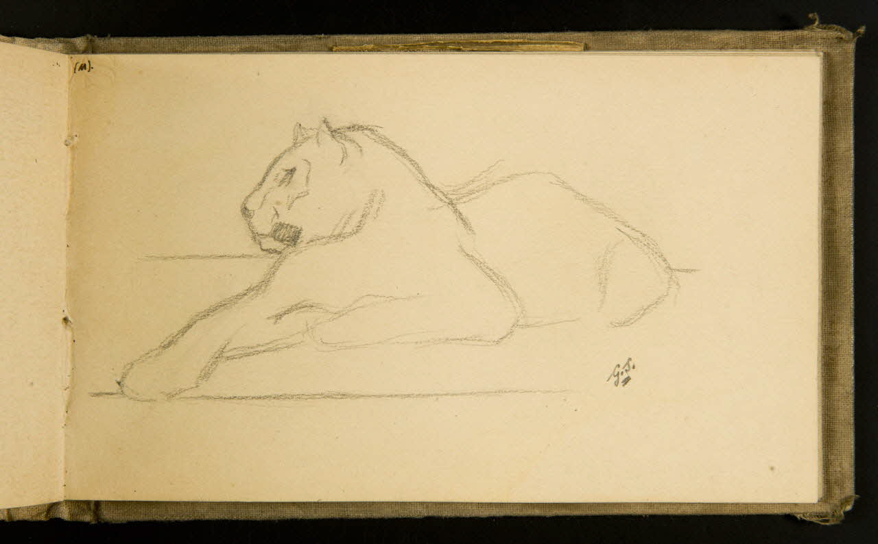 Gustave Soury carnet de dessins Lionne couchée 1903 1967.116.915.32 Photo