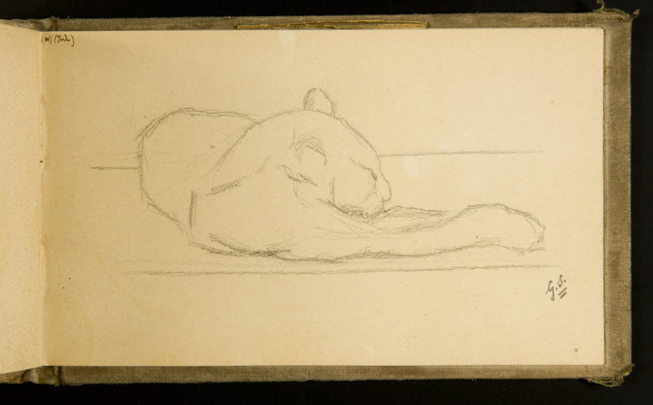Gustave Soury carnet de dessins Félin couché 1903 1967.116.915.43 Photo