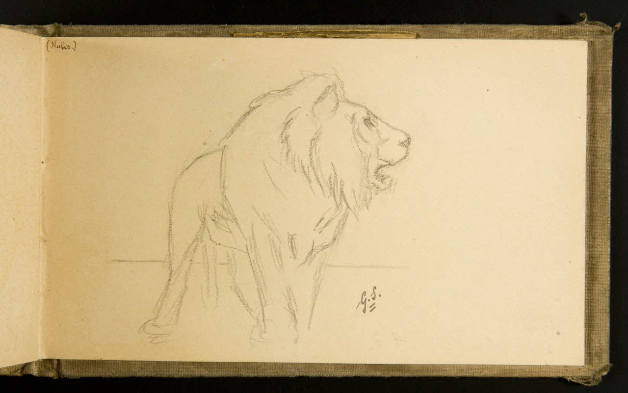 Gustave Soury carnet de dessins Lion debout 1903 1967.116.915.44 Photo