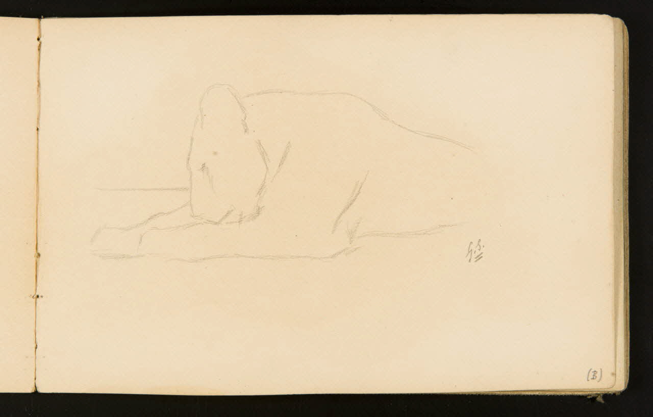 Gustave Soury carnet de dessins Lionne couchée 1904 1967.116.916.14 Photo