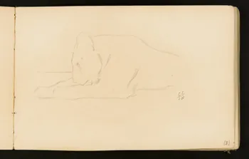 Gustave Soury carnet de dessins Lionne couchée 1904 1967.116.916.14 Photo