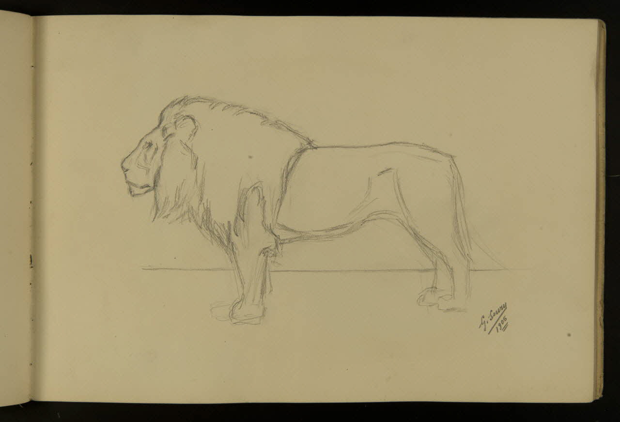 carnet de dessins Etude de lion 1967.116.917.12 Photo