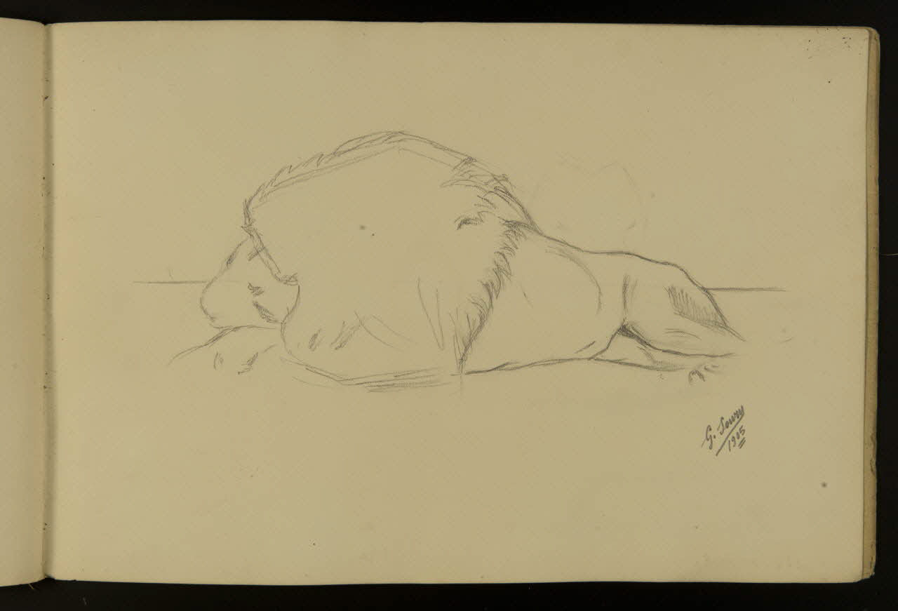 carnet de dessins Etude de lion 1967.116.917.17 Photo