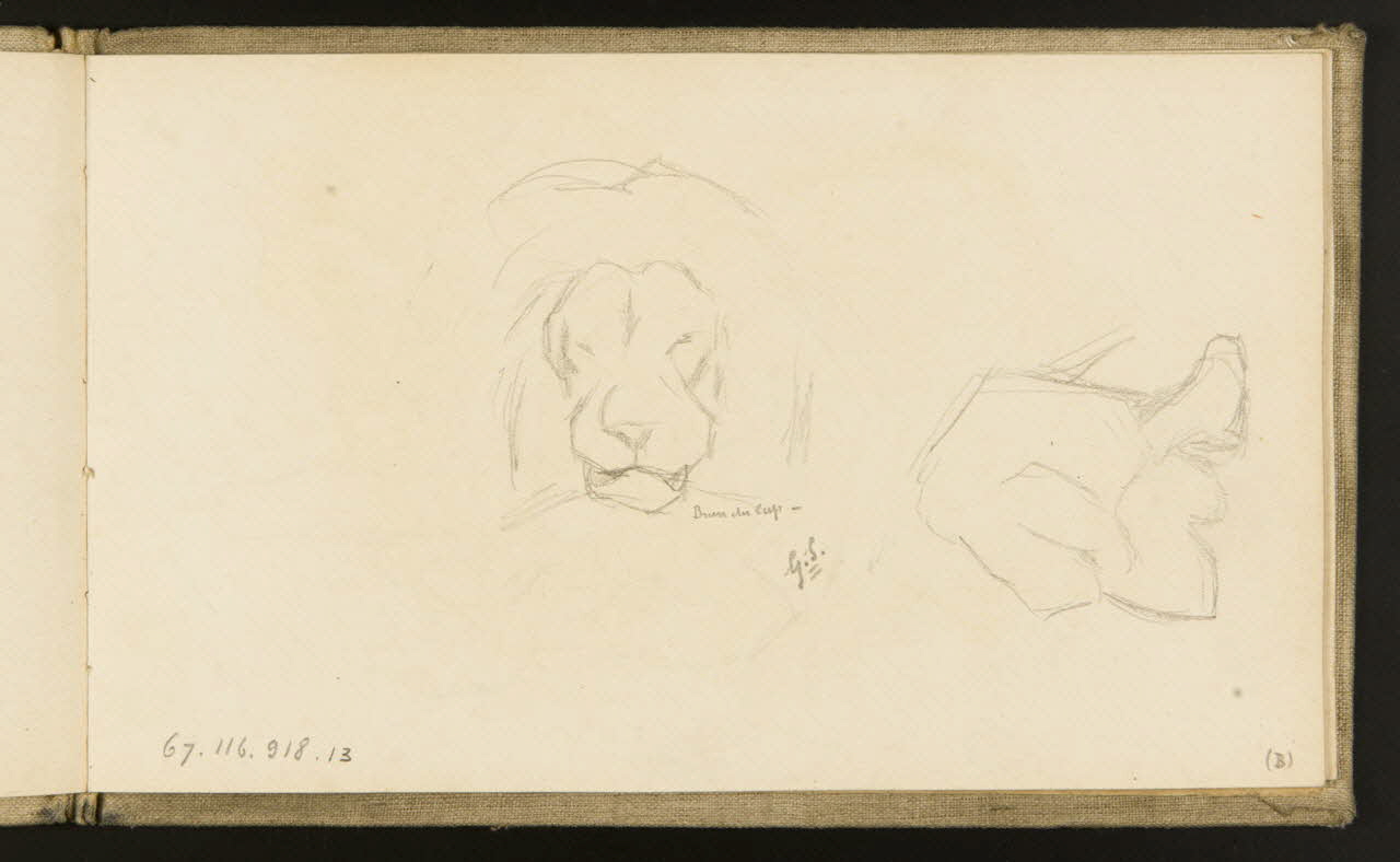 carnet de dessins Etude de lion 1967.116.918.13 Photo