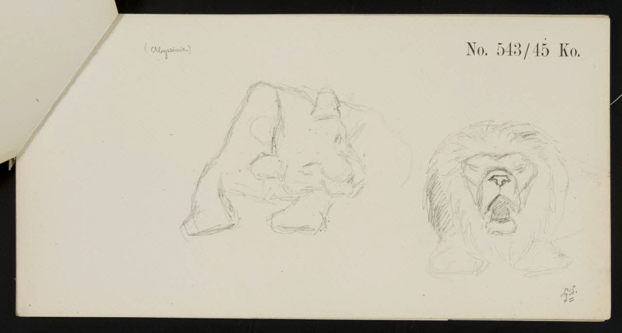 carnet de dessins Esquisse de lion et de lionne 1967.116.919.3 Photo