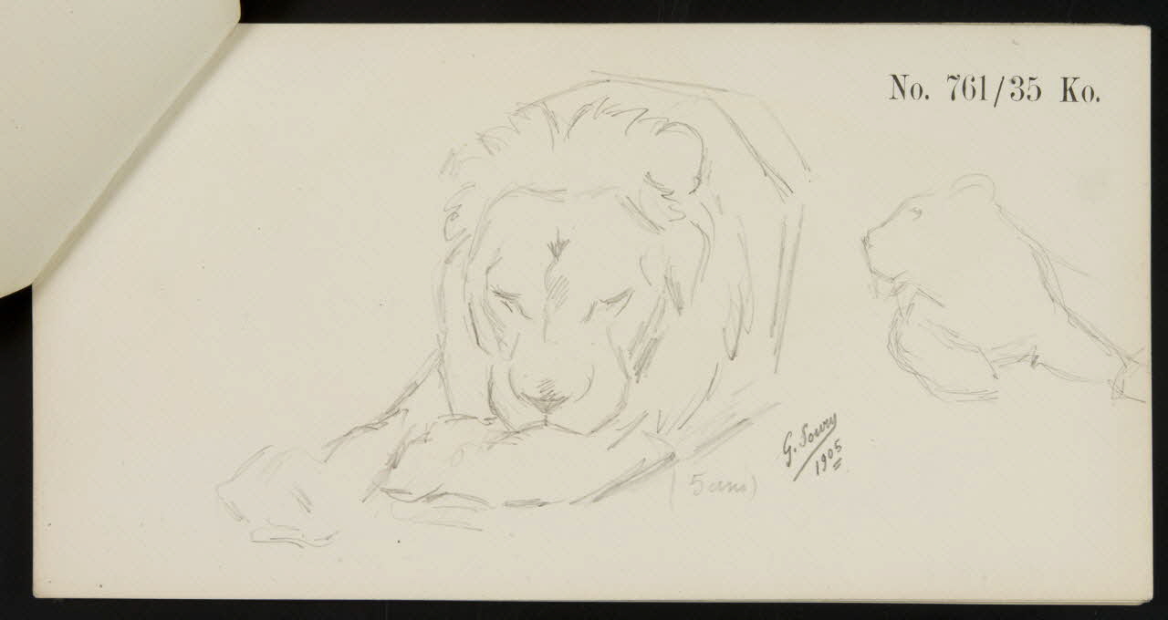 carnet de dessins Esquisse de lion 1967.116.920.4 Photo