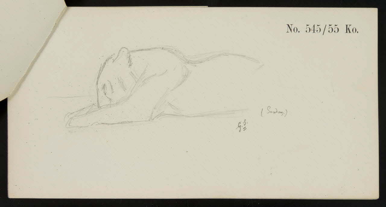 carnet de dessins Esquisse de félin endormi 1967.116.921.2 Photo