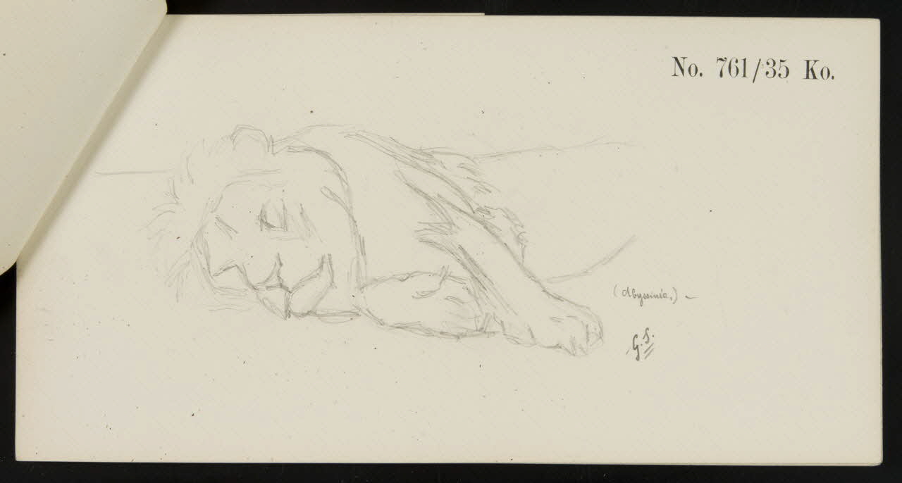 carnet de dessins Esquisse de lion endormi 1967.116.921.5 Photo