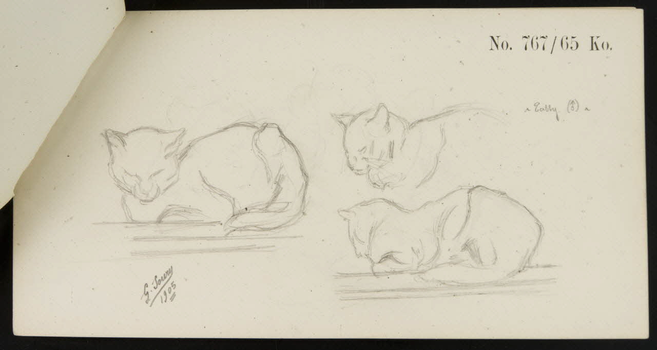 carnet de dessins Esquisse de chats 1967.116.921.9 Photo