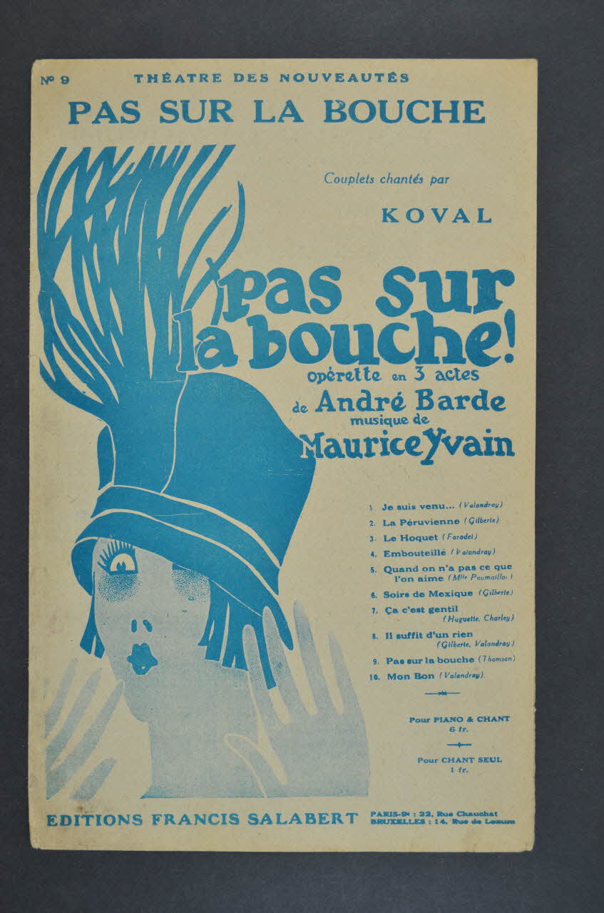 André Barde ; Maurice Yvain ; Francis F. Salabert chanson petit format Île-de-France, France 1925 1965.175.61 Photo Mucem