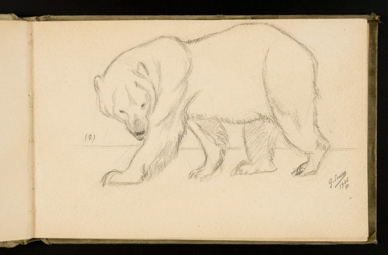 Gustave Soury carnet de dessins Etude d'ours 1906 1967.116.924.10  Photo
